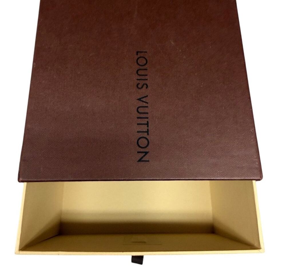 VTG Louis Vuitton Empty Shoe Box Brown Drawer Storage w 1998 Receipt
